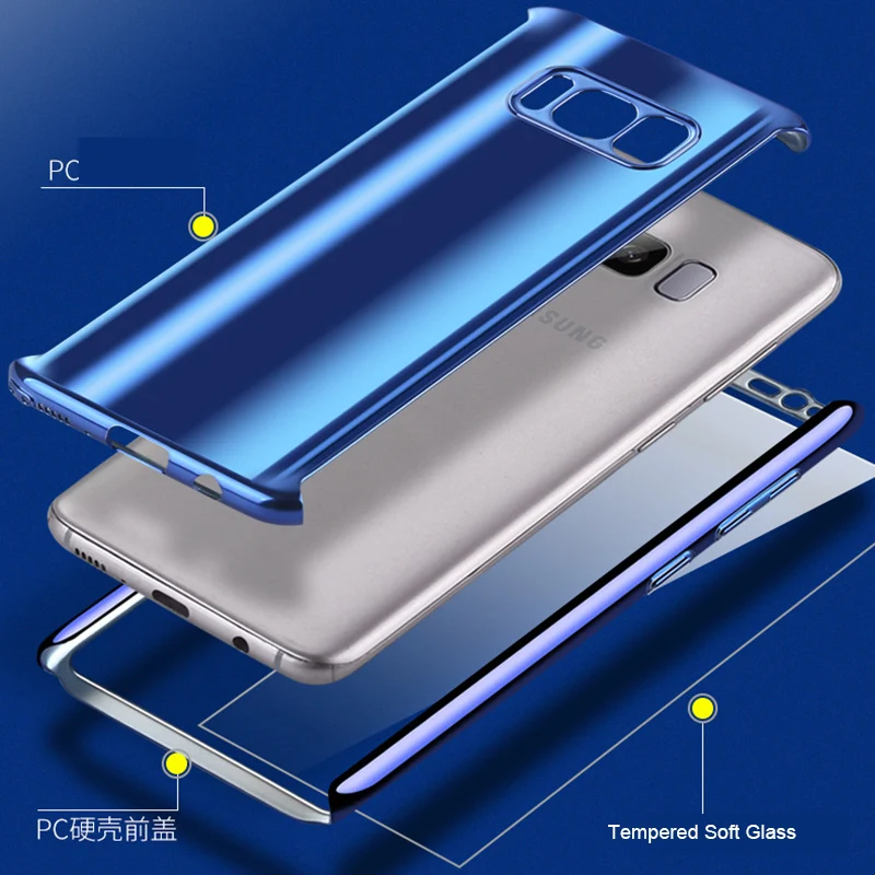 Mirror Case for Samsung Galaxy S9 Plus S7 Full Hard Cover with Tempered Glass Phone S8 Note 8 |