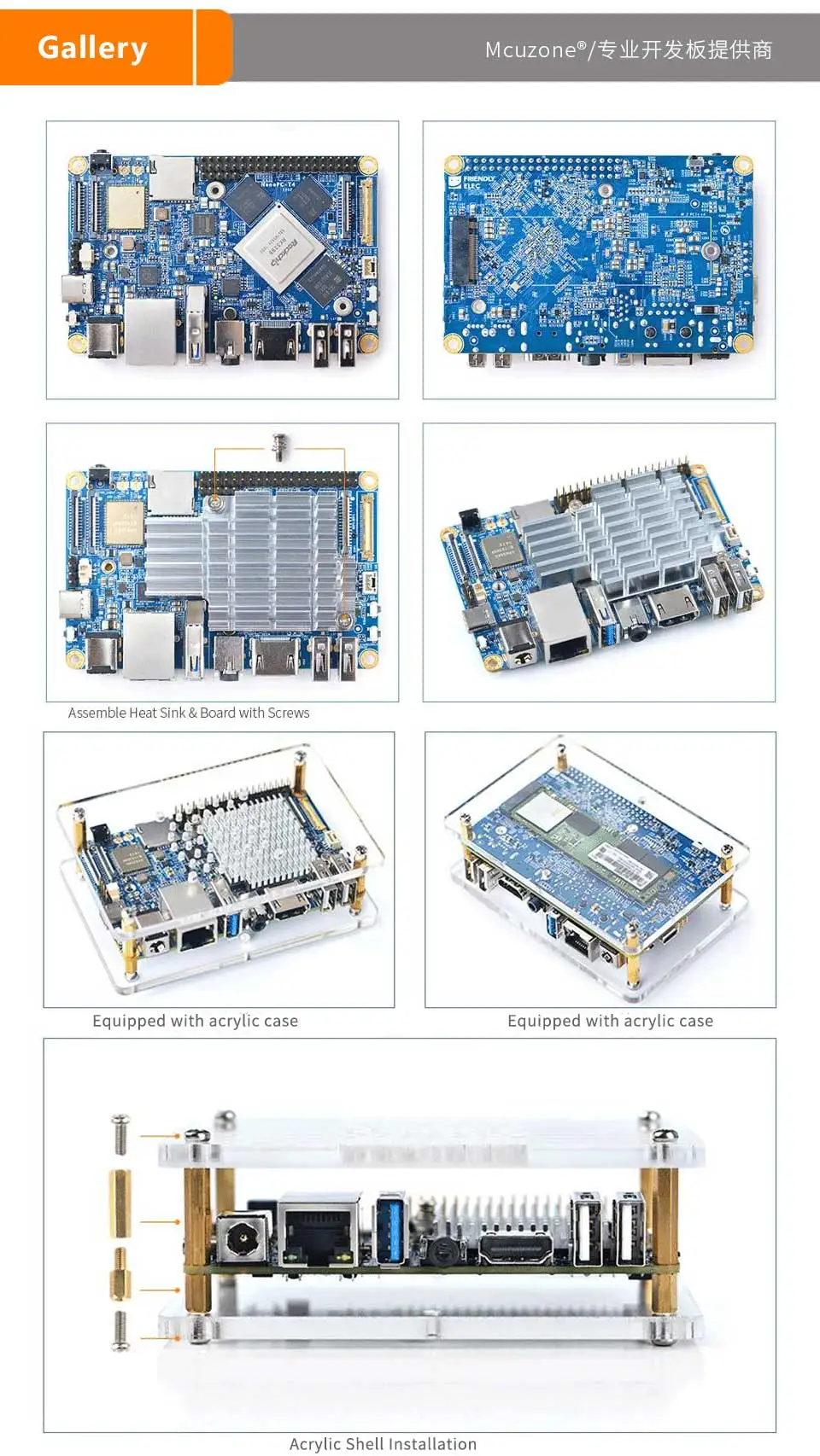 FriendlyARM NanoPC-T4 Rockchip RK3399 Cortex-A72 Cortex-A53 VR AI OpenCV TensorFlow MIPI двухдиапазонный Wi-Fi M.2PC 4 Гб Оперативная память 16 Гб EMMC