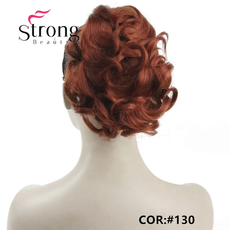 StrongBeauty короткий кудрявый зажим в Коготь Конский хвост наращивание волос синтетические волосы кусок 80 г с челюстью/коготь клип