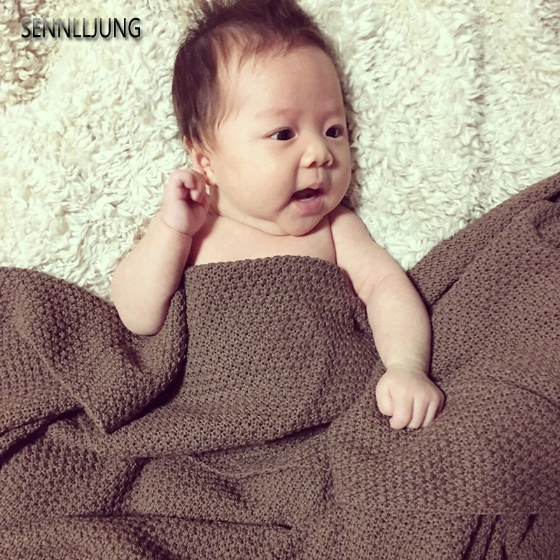 SENNLLJUNG клетчатое 100% Хлопковое трикотажное одеяло с кондиционерами Клетчатое на