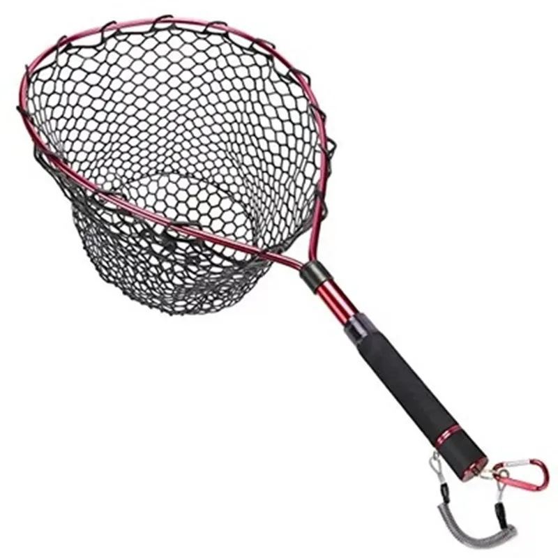 Aluminum Alloy Retractable Silicon Rubber Landing Net Catch And Release Holder Fishing 85cm | Спорт и развлечения