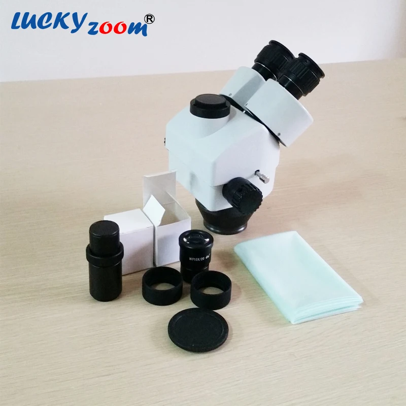 Luckyzoom бренд 3.5X 45X Тринокулярный Стерео микроскоп головка 0.5X объектив микроскопия