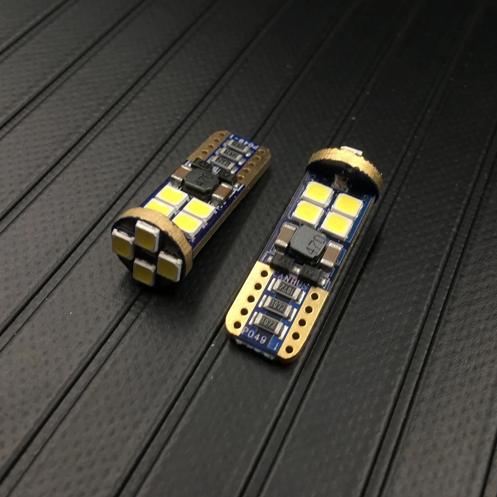 Сверхъяркие Автомобильные светодиодные лампы W5W T10 12 SMD 3030 2 шт. сигнальные для