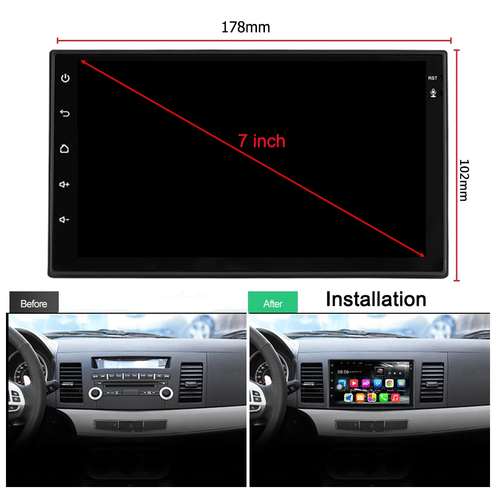 Универсальный 2 Din Авторадио Android 9 автомобильный стерео 7-дюймовый сенсорный