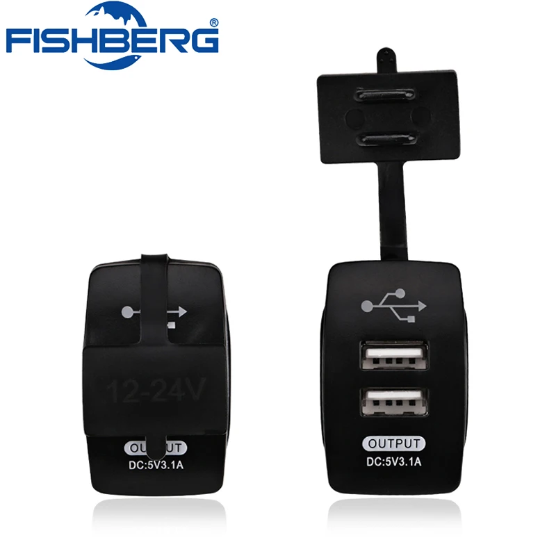 

Автомобильное зарядное устройство с двумя usb-портами, 12 В, 24 В, клавишный переключатель, 5 В, 3,1 А, универсальный адаптер для автомобильного за...