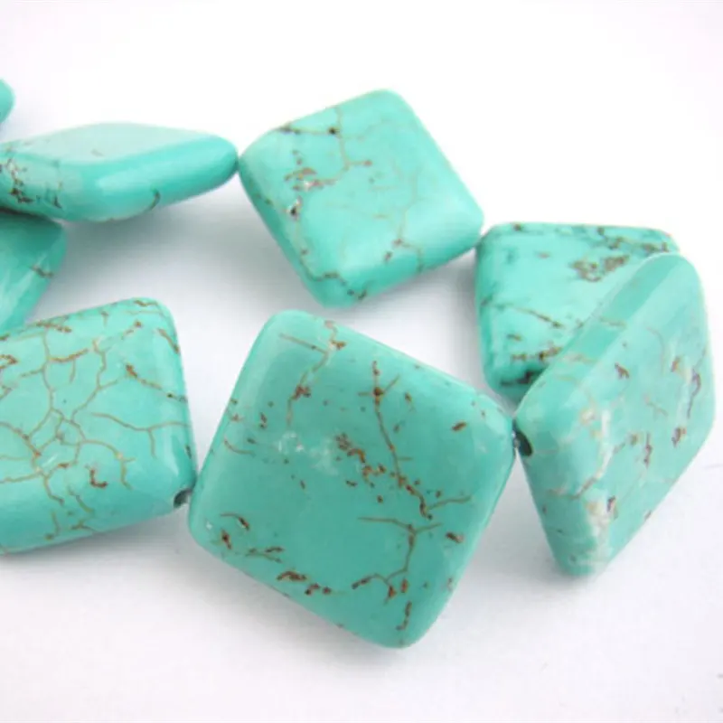 DoreenBeads бусины из искусственного камня квадратные зеленые 15x15 мм 40 см (15 6/8 &quot)