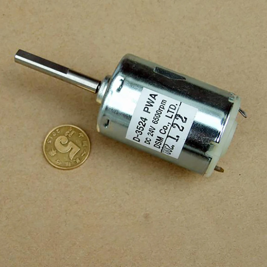 1 шт. DC24V 6500RPM Высокий крутящий момент 545 двигатель с 6 мм вала длинная ось