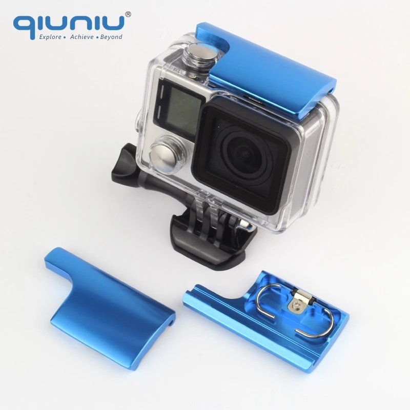 QIUNIU CNC алюминиевая защелка задняя дверь зажим замок Пряжка для GoPro Hero 4 3 + Hero3 Hero4