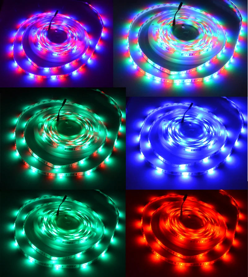 USB Светодиодная лента DC 5V Водонепроницаемая RGB 50 см 1 м 2 5 2835 60 светодиодов/м гибкая