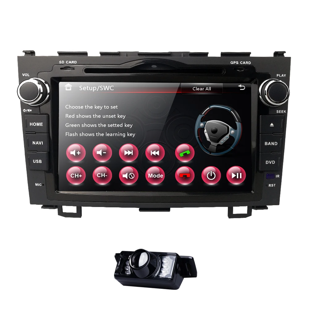 Для HONDA CRV 2007-2011 gps навигация " 2 din автомобильный монитор Bluetooth RDS радио рулевое колесо управление USB Сабвуфер AUX CAM-IN