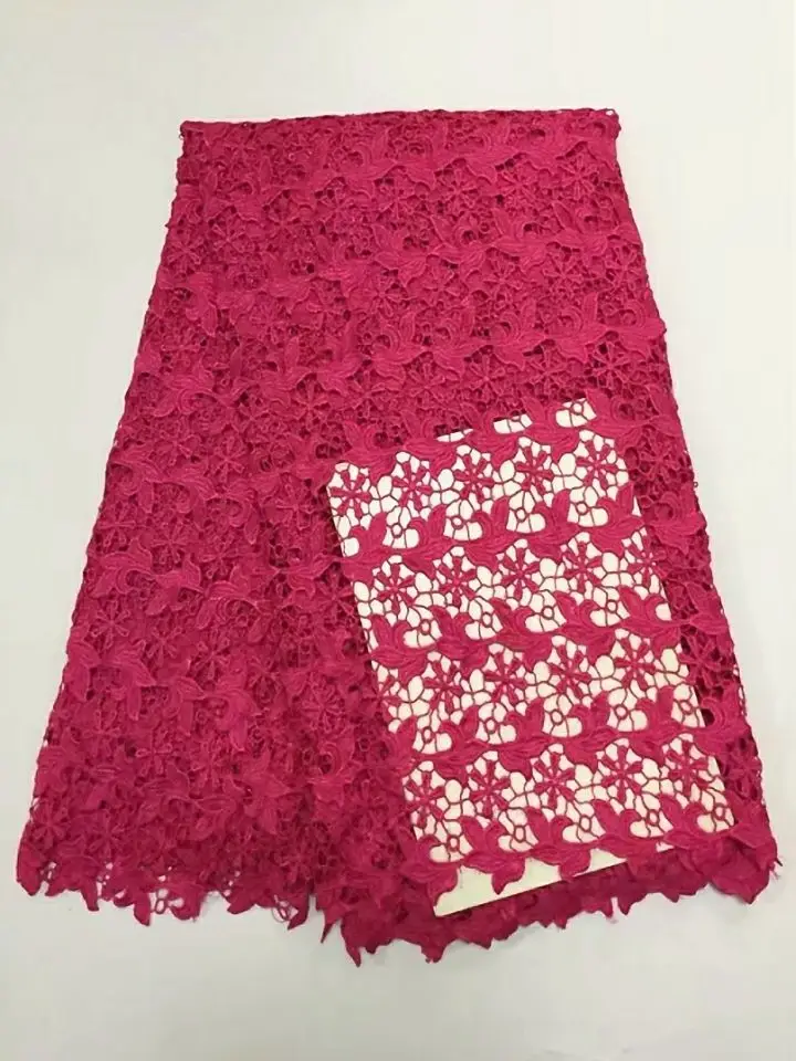 5 ярдов/шт Великолепная красная африканская Водорастворимая кружевная вышивка