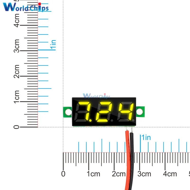 0.28 Inch 2.5V-30V Mini Digital Voltmeter Voltage Tester Meter LED Screen Yellow Display 2 Wires Hot Sale | Электронные