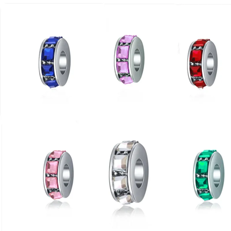 TTBEADS 2 шт. серебряные CZ европейские очаровательные разделенные Бусины Подходят 925