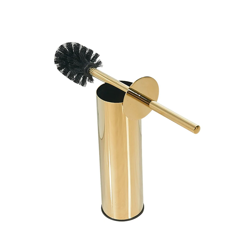 luxury gold toilet brush holder set durable bath brush head cleaning brush replacement bathroom brush holder stainless steel free global shipping