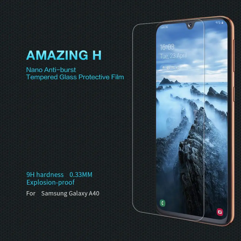 Оригинальное закаленное стекло NILLKIN с плоским краем для samsung Galaxy A40 Amazing 9 H 0 33 мм