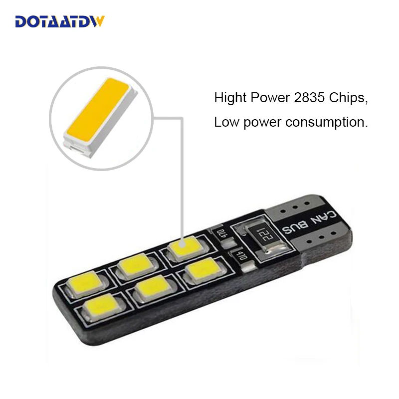 Суперъяркая автомобильная светодиодная лампа T10 W5W 168 2835 с чипом CREE 12 В лампочка