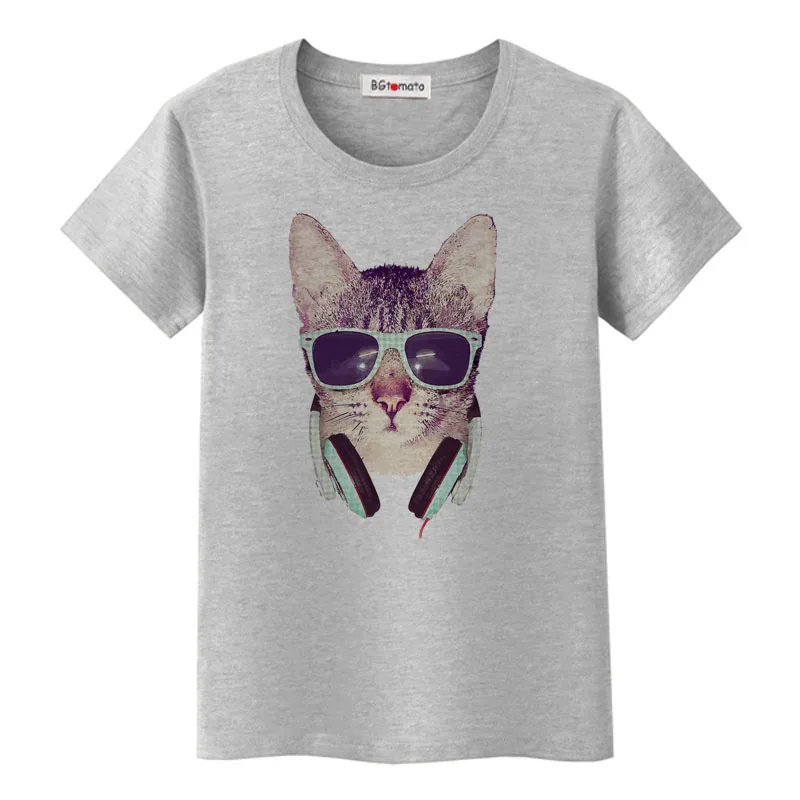 

BGtomato Super cool cat tshirt brand new fashion trendy tops summer casual t-shirt original design lovely cat t shirt