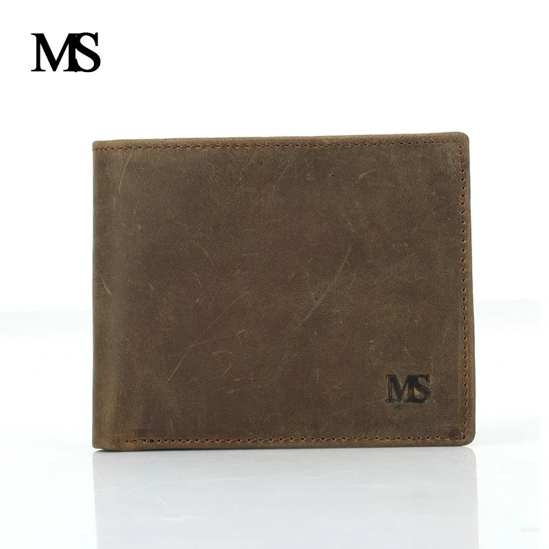 Высокое качество корова кожаные мужские кошельки фирменный дизайн Двойные