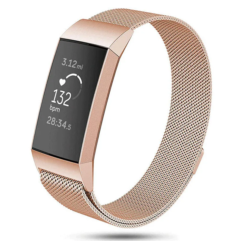 5 rose gold Замена Миланского Fitbit Charge 3 Band Миланский ремешок для Fitbit Charge 3 Band ремень розовое золото ремешок для часов Ремешок - Цвет ремешка: 5 rose gold