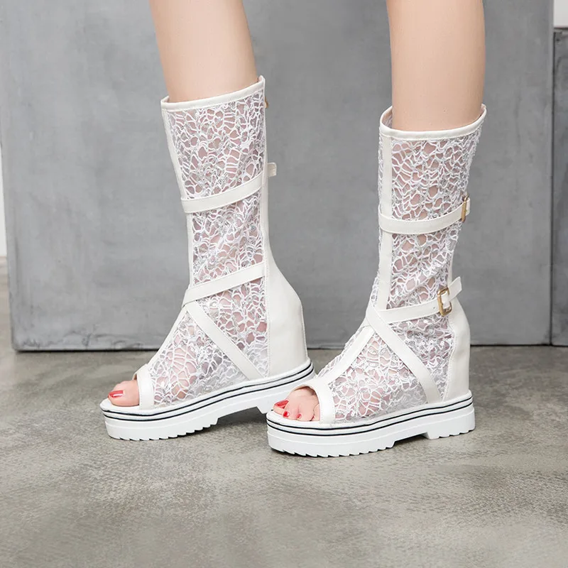 Женские сапоги для верховой езды YMECHIC черные белые розовые до середины голени на