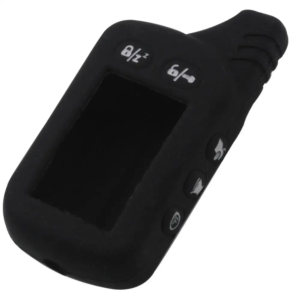 Jingyuqin TZ9010 силиконовый чехол Брелок для русской 2-полосная сигнализации Системы сигнализации брелок для Томагавк TZ-9010 TZ9010 - Название цвета: black