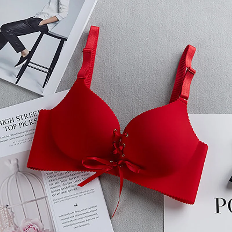 H Соблазнительный бюстгальтер без швов для Для женщин модные Push Up Bra провода свободное белье 3/4 чашкой без косточек хлопок нижнее белье бюстгальтер дропшиппинг - Цвет: H