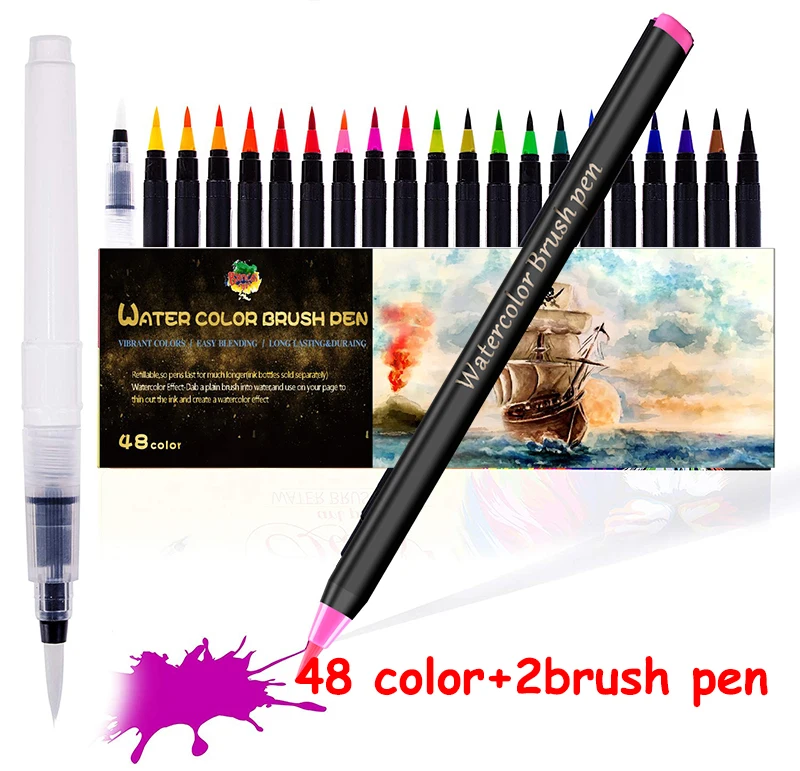 48 окрашивающие Маркеры Ручка эффект раскраска рисунок манга комическая