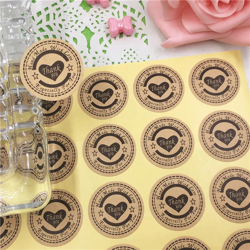 100 шт./лот круглый диаметр 3 см. Благодарим Вас особенно за вас наклейки этикетки