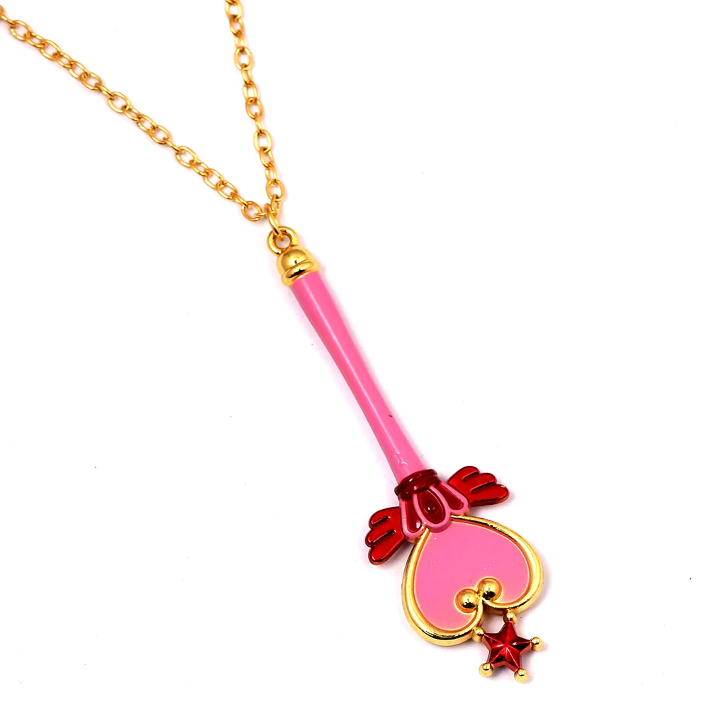 9 Сейлор Мун логотип Диаманте золотая цепочка колье ожерелье скипетр кулон