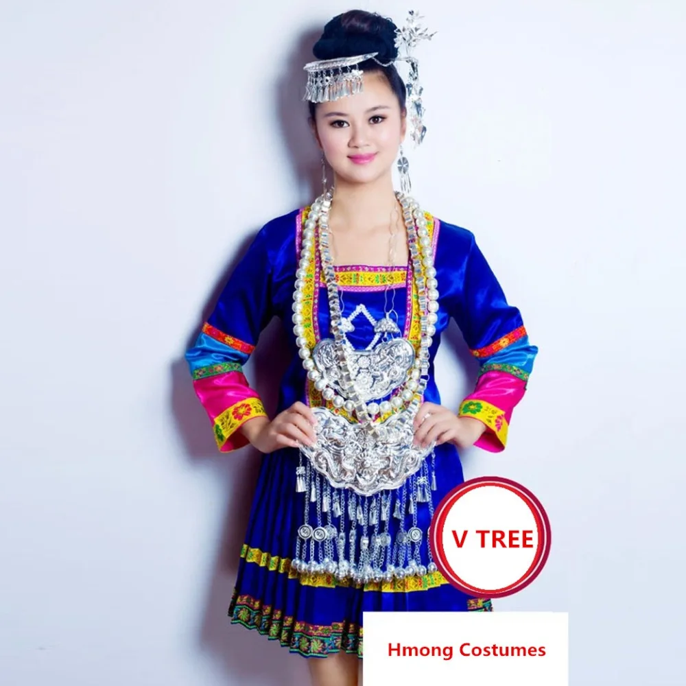

New woman Embroidery Tujia/Miao/ Dong dance wear female chinese folk dance dress ethinc Hmong costumes stage performance