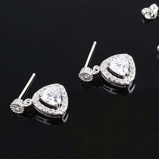 

Fashion Micro Pave fat triangle hypoallergenic zircon earrings