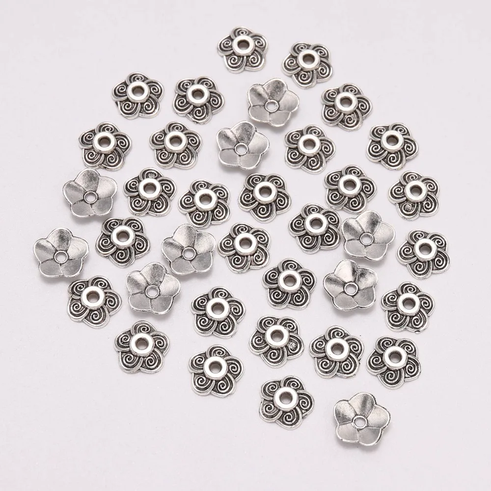 

100pcs/Lot 8.5mm Antique Carved Beads Caps Plum Blossom Flower Loose Sparer Torus Apart End Bead Caps For DIY Jewelry Making