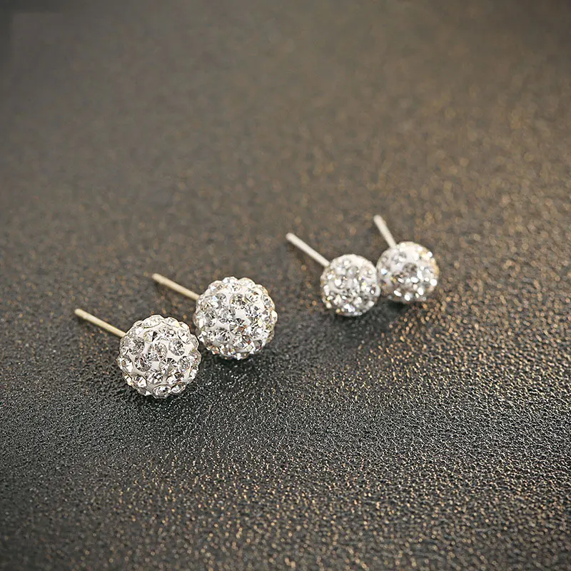 Женские серьги-гвоздики FNJ из серебра 925 пробы с шариками 100% 6 мм 8 | Украшения и