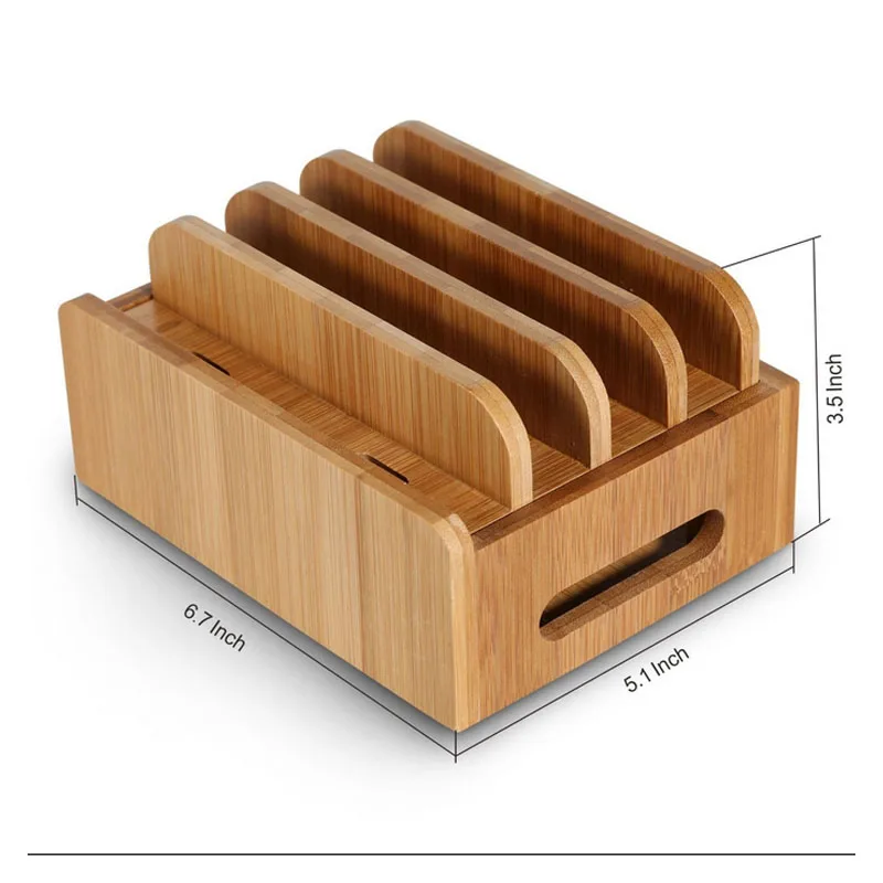 Bamboo Color Бамбуковый деревянный держатель для мобильного телефона Органайзер подставка зарядная коробка для iPhone для samsung телефон планшет настольная коробка для зарядки - Цвет ремешка: Bamboo Color