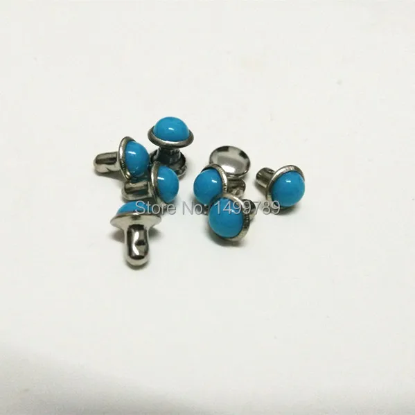 Аксессуары DIY100PCS 6 мм голубые бирюзовые заклепки с трещинами кожаные ремесленные