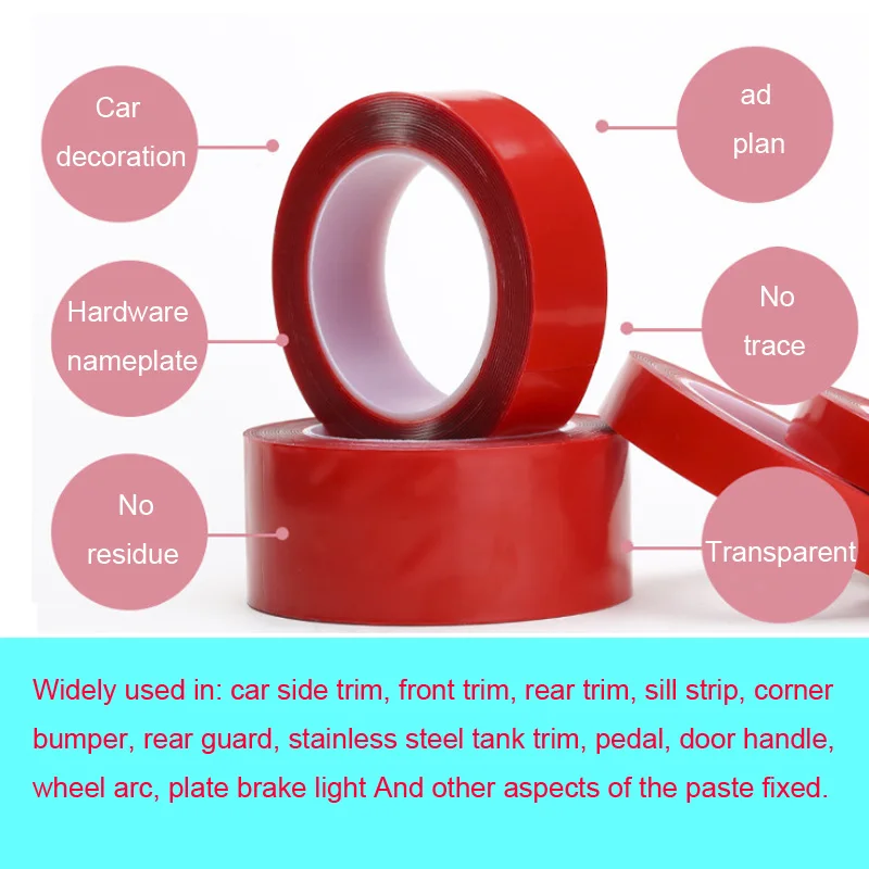 3 метровая Акриловая Двухсторонняя клейкая Супер тонкая прозрачная наклейка без