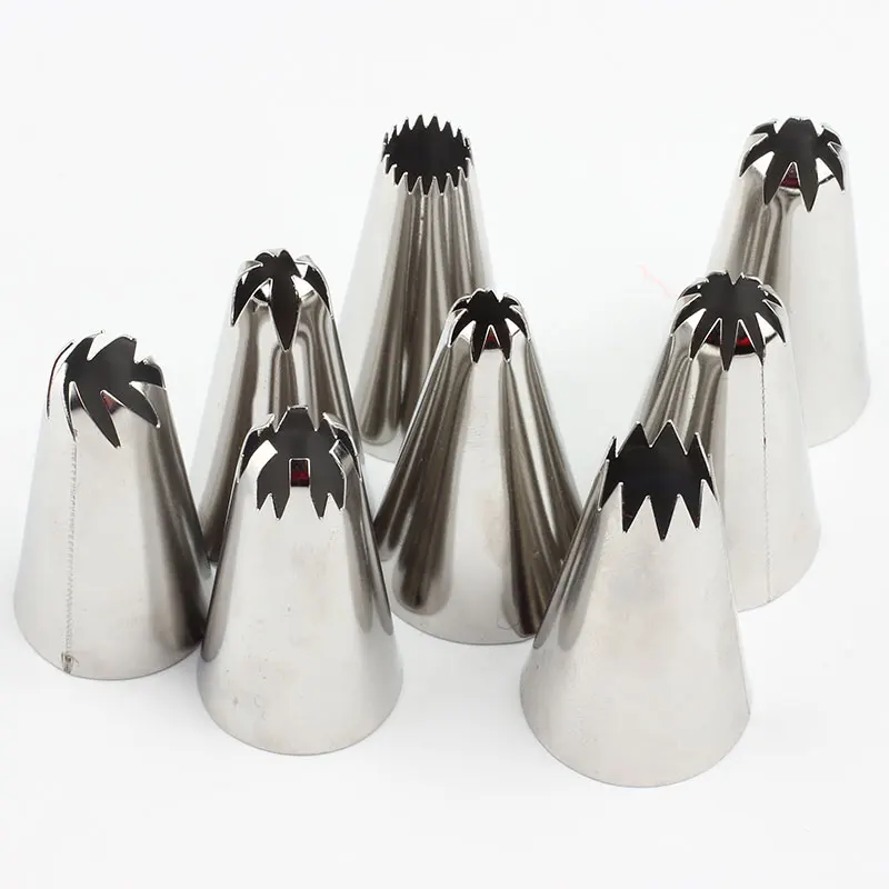 8 шт. большой размер русская выпечка глазурь трубы сопла из нержавеющей стали