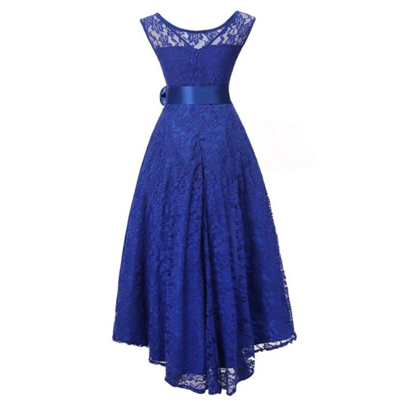 ROSEGAL Plus Size High Low Vintage Sleeveless Hem Belted Lace Party Dress Women Waist Solid Maxi 5XL Ladies Vestidos | Женская одежда