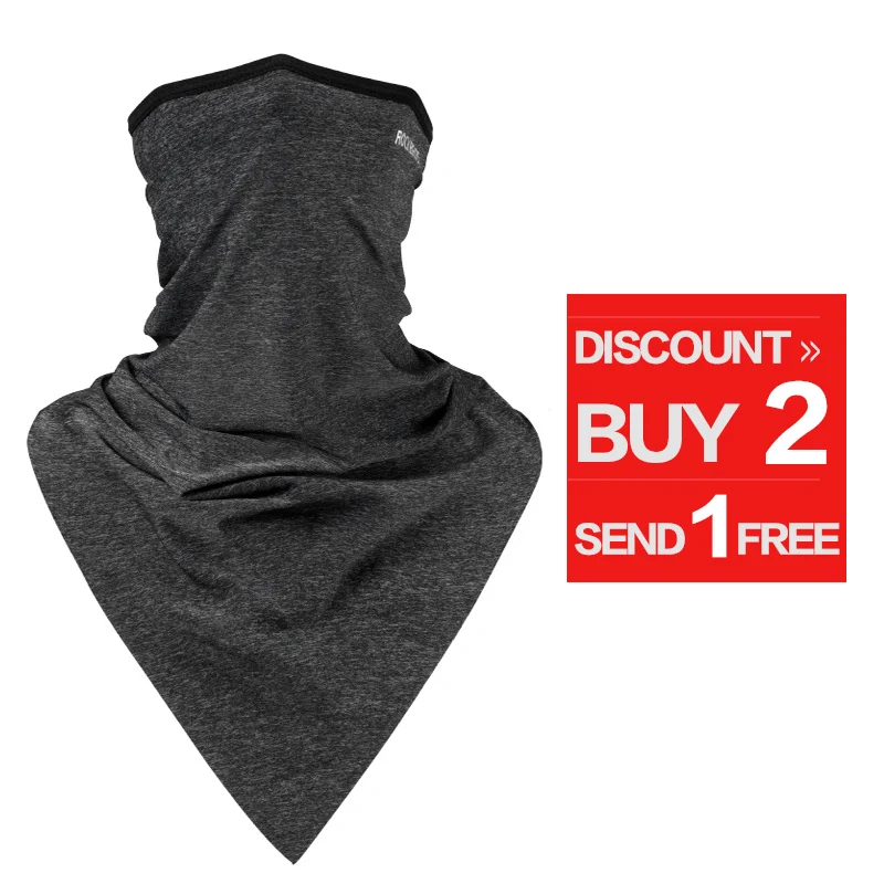 Drak Gray 3 pieces ROCKBROS походная бандана для кемпинга треугольник спортивный шарф ледяная ткань дышащие банданы для велоспорта маска для лица бегущая повязка на голову Шея теплая - Цвет: Drak Gray 3 pieces