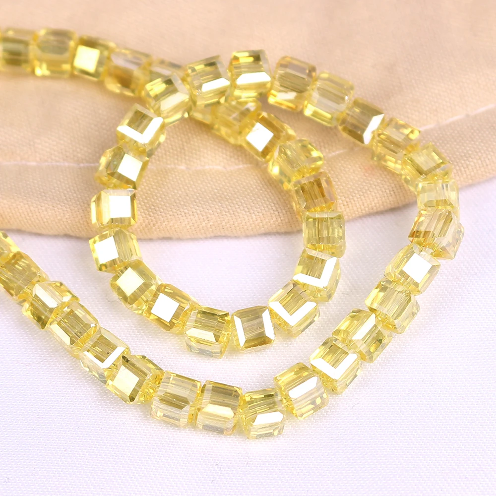 480pcs/lot Crystal Glass Faceted Beads Square 4mm Cubic Pearl Loose AB Chinese Beading For DIY Making Beadwork Cheap | Украшения и