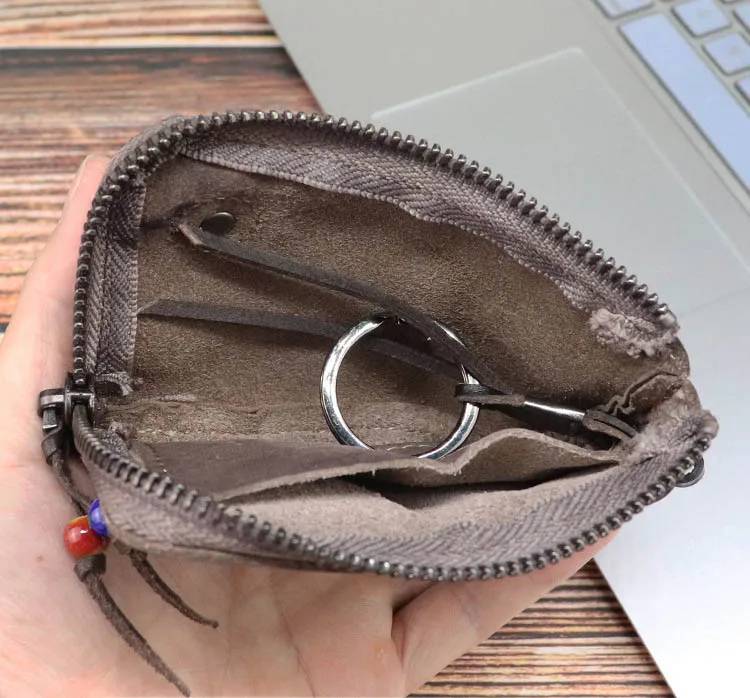 Original Handmade Vintage Door& Car Key Wallets For Men Euro-American Style Multi Function Key Pack With Card Holder Portable