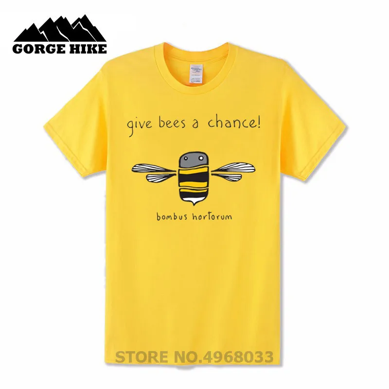 Fun tshirt Give Bees a chance and me Honey Funny Print T-shirt New brand streetwear clothing tee shirt homme | Мужская одежда