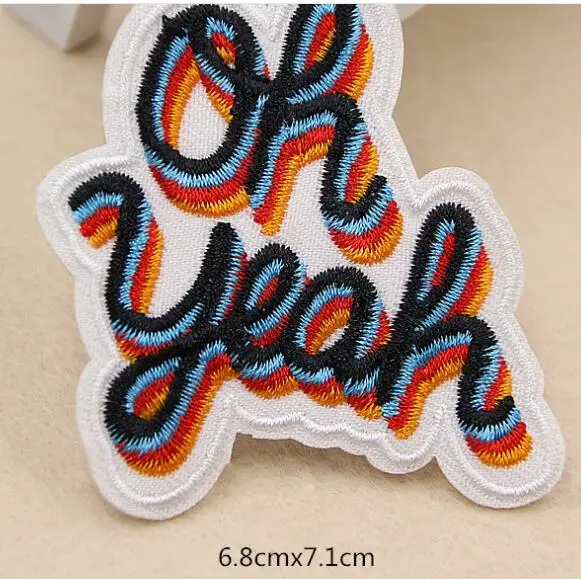 Надпись OMG WOW Cool Oops Boom Yeah Love Pow вышивка нашивки для одежды гладить на одежде Сумка Аппликации значок полосы стикер - Цвет: XW1469