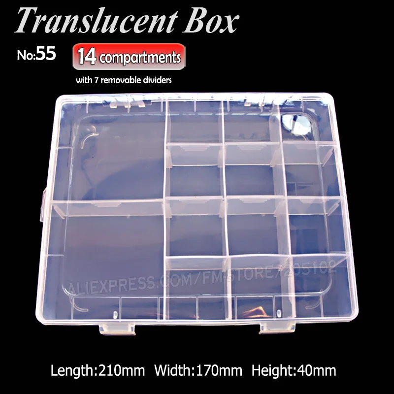 Коробка для хранения 14 отсеков с регулируемыми разделителями самостоятельного