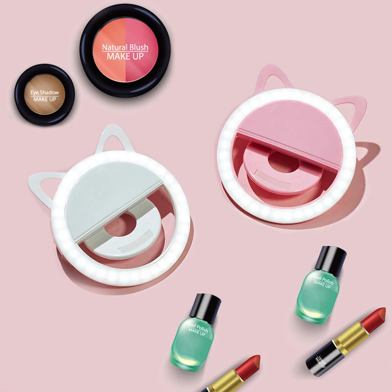 Кольцевая лампа для селфи с ушками 8 2x2 9 см универсальная | Мобильные телефоны и