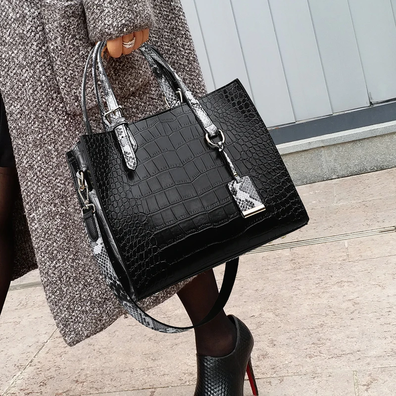 

Fashion Women Handbags PU Leather Designer Shoulder Bags High Quality Crocodile Tote Messenger Bag Ladies Crossbody Hand Bags