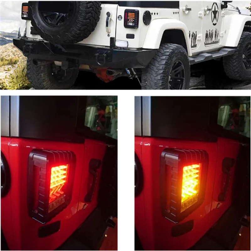 США/ЕС Wrangler задний фонарь светильник для 2007 2017 Jeep JK черный светодиодный сзади