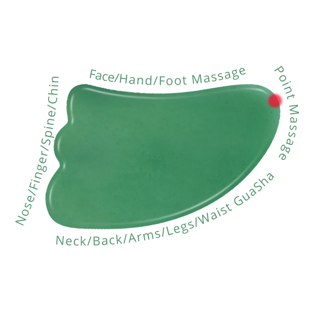 Прямая Jade Gua Sha массажер для лица Guasha натуральный зеленый нефрит соскабливающая доска Jade Guasha массажный инструмент Gua Sha камень