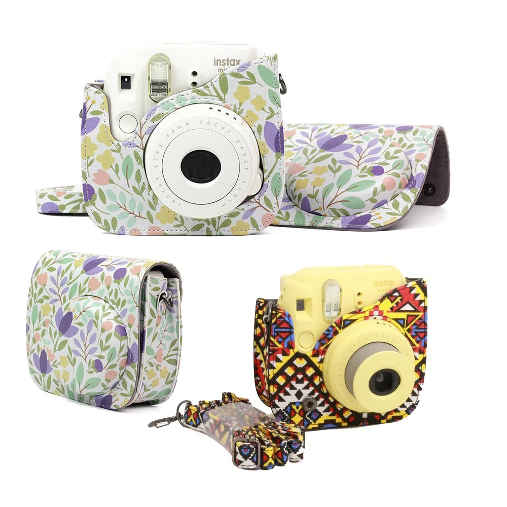 Чехол для fujifilm instax mini 8 чехол из ПУ кожи камеры защитный сумка на плечо вставной