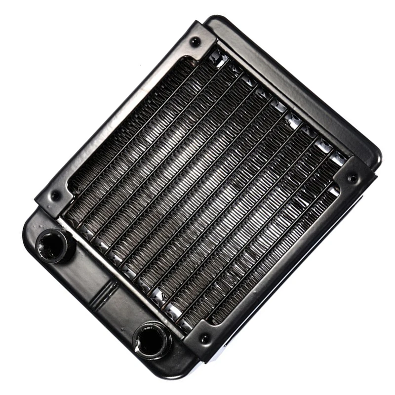 G1/4 90 мм алюминиевый радиатор для ПК CPU водяного охлаждения черный|aluminum heating